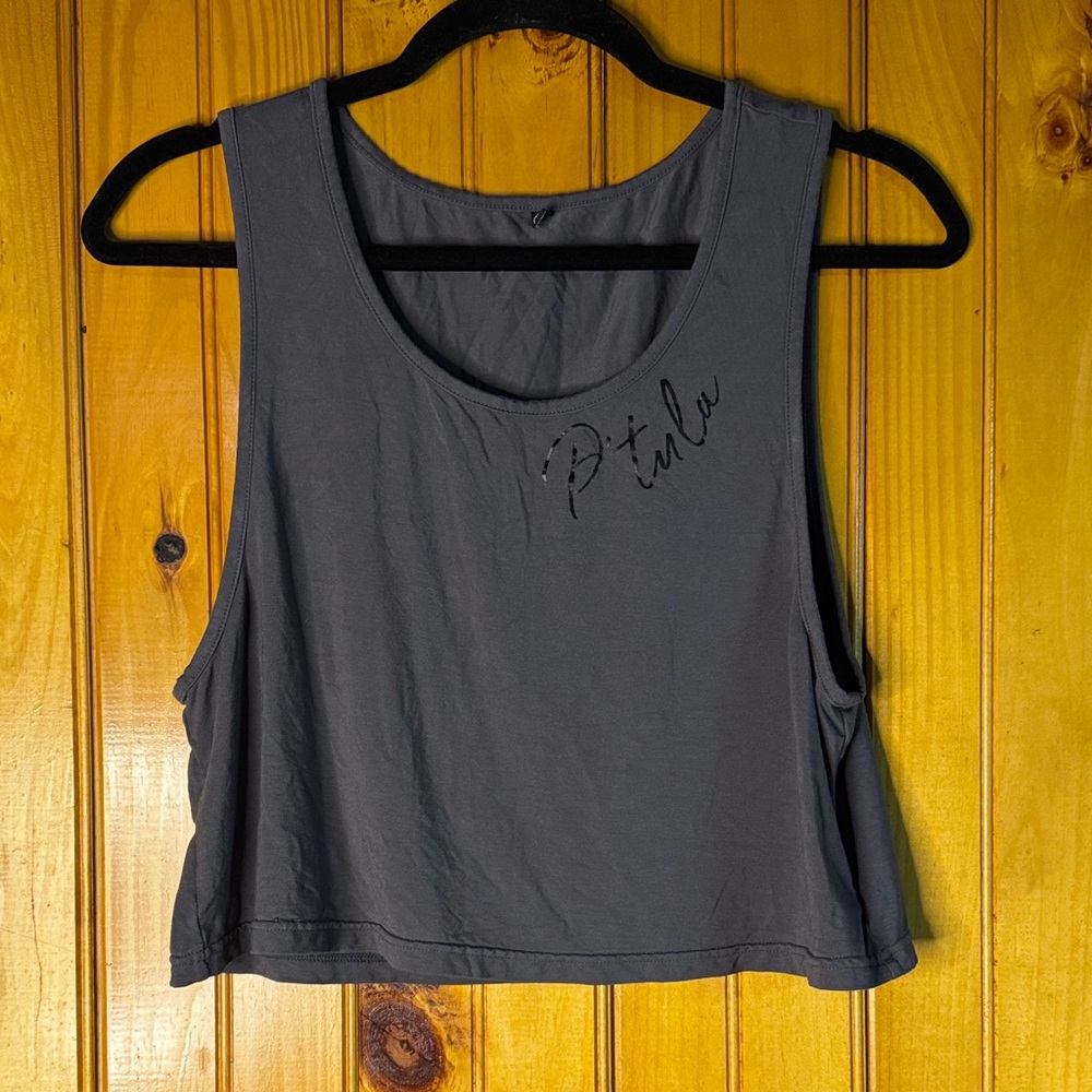 P'tula Charcoal Gray Sleeveless Crop Top Bamboo blend